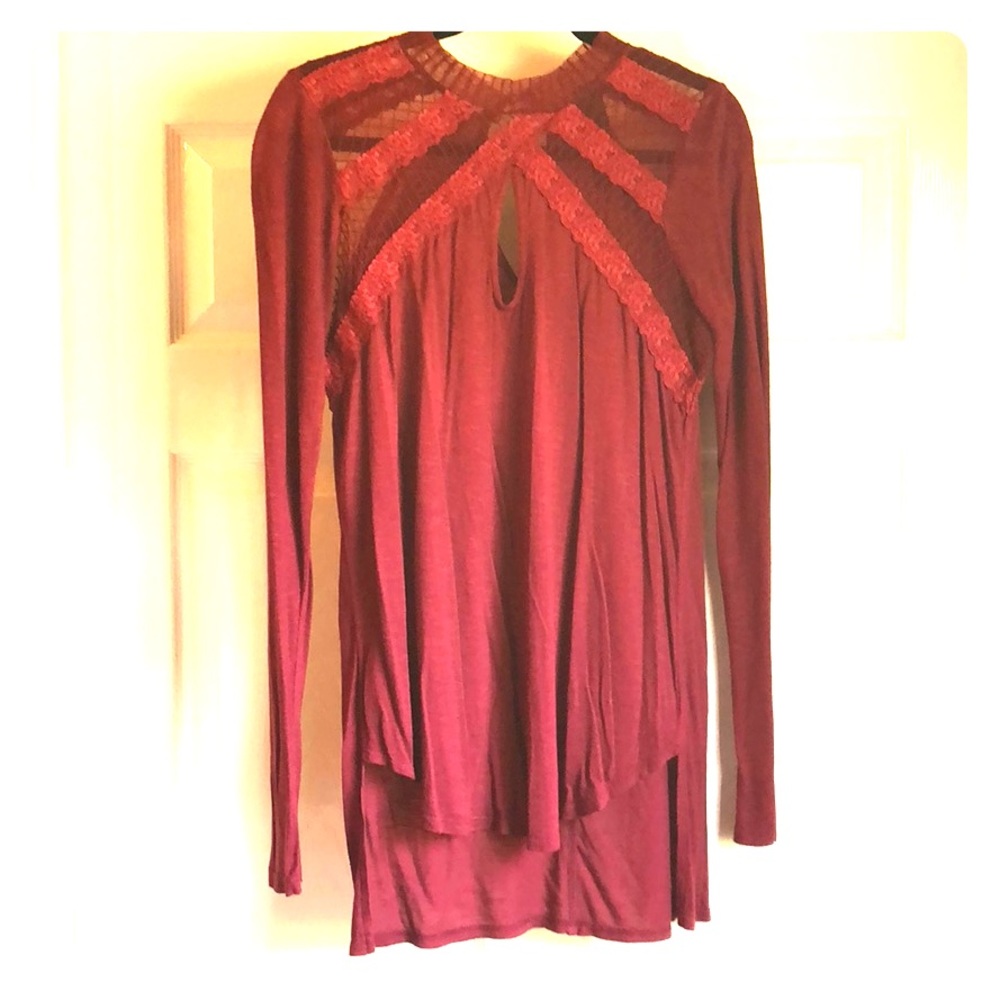 Free people lace long sleeve top